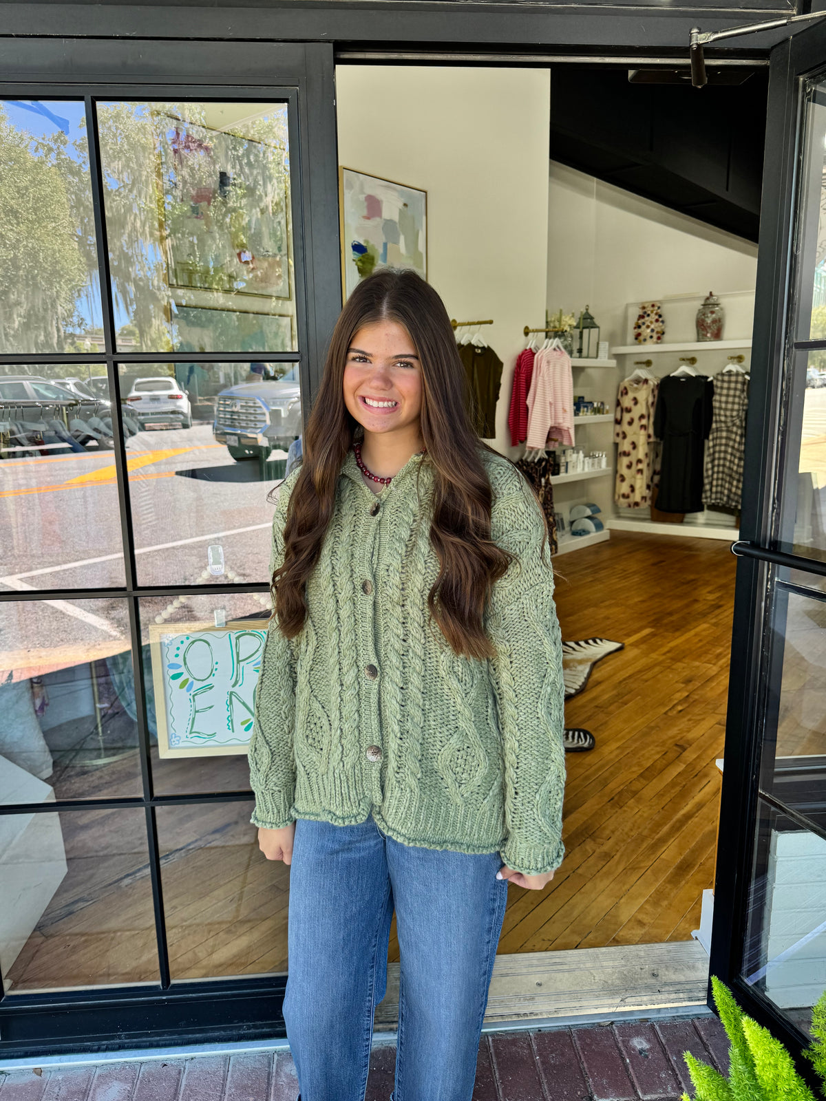 Opal Knit Cardi - Iguana