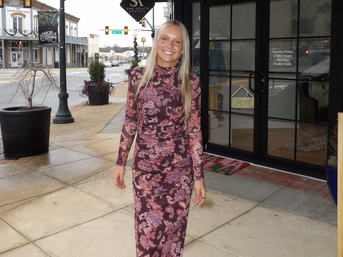 Annika Mesh Rouched Midi Dress