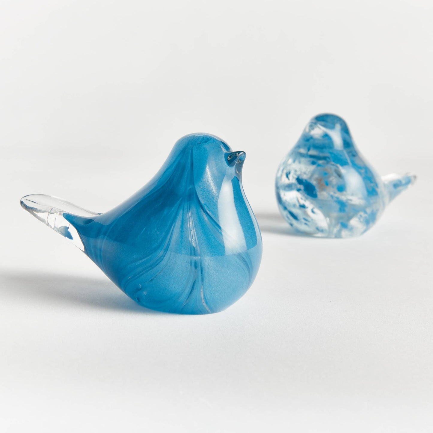 Little Finches Glass Bird Sculptures