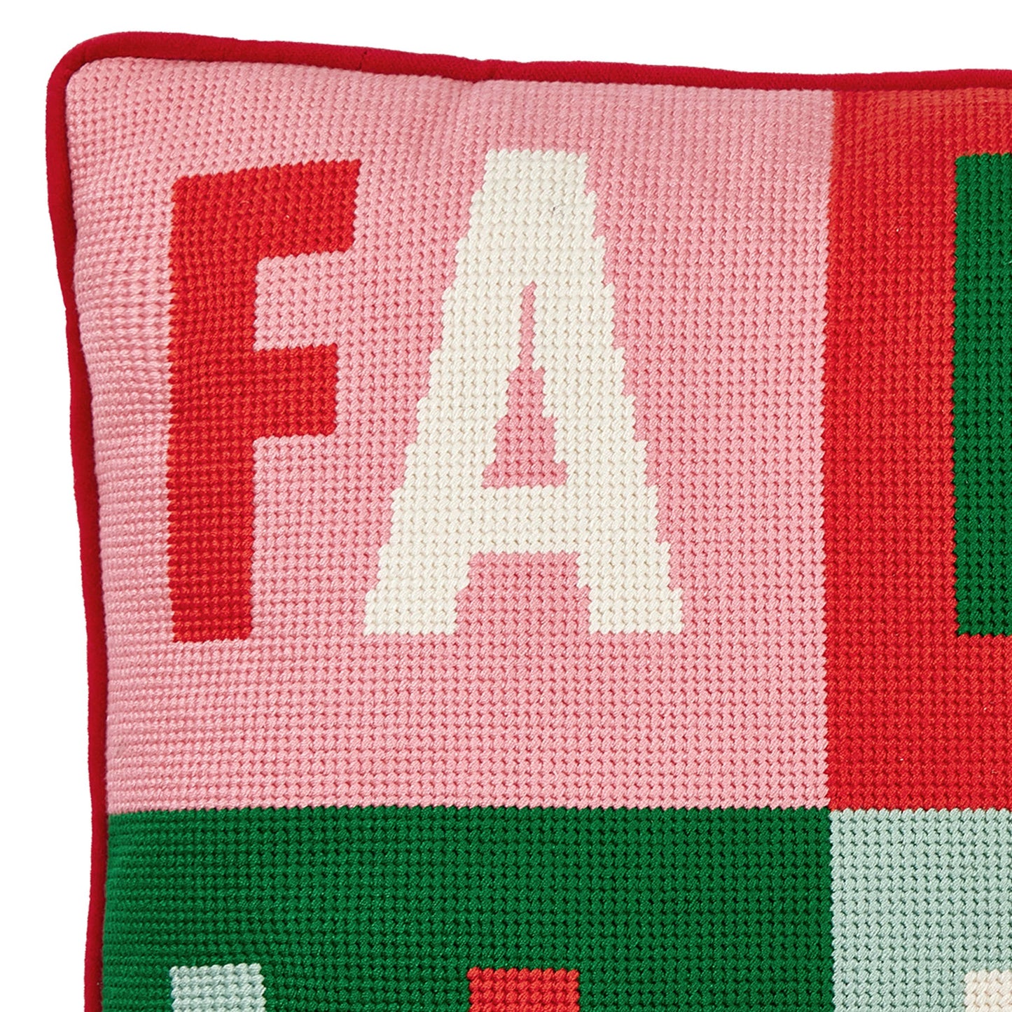 Fa La La Quadrant Embroidered Pillow