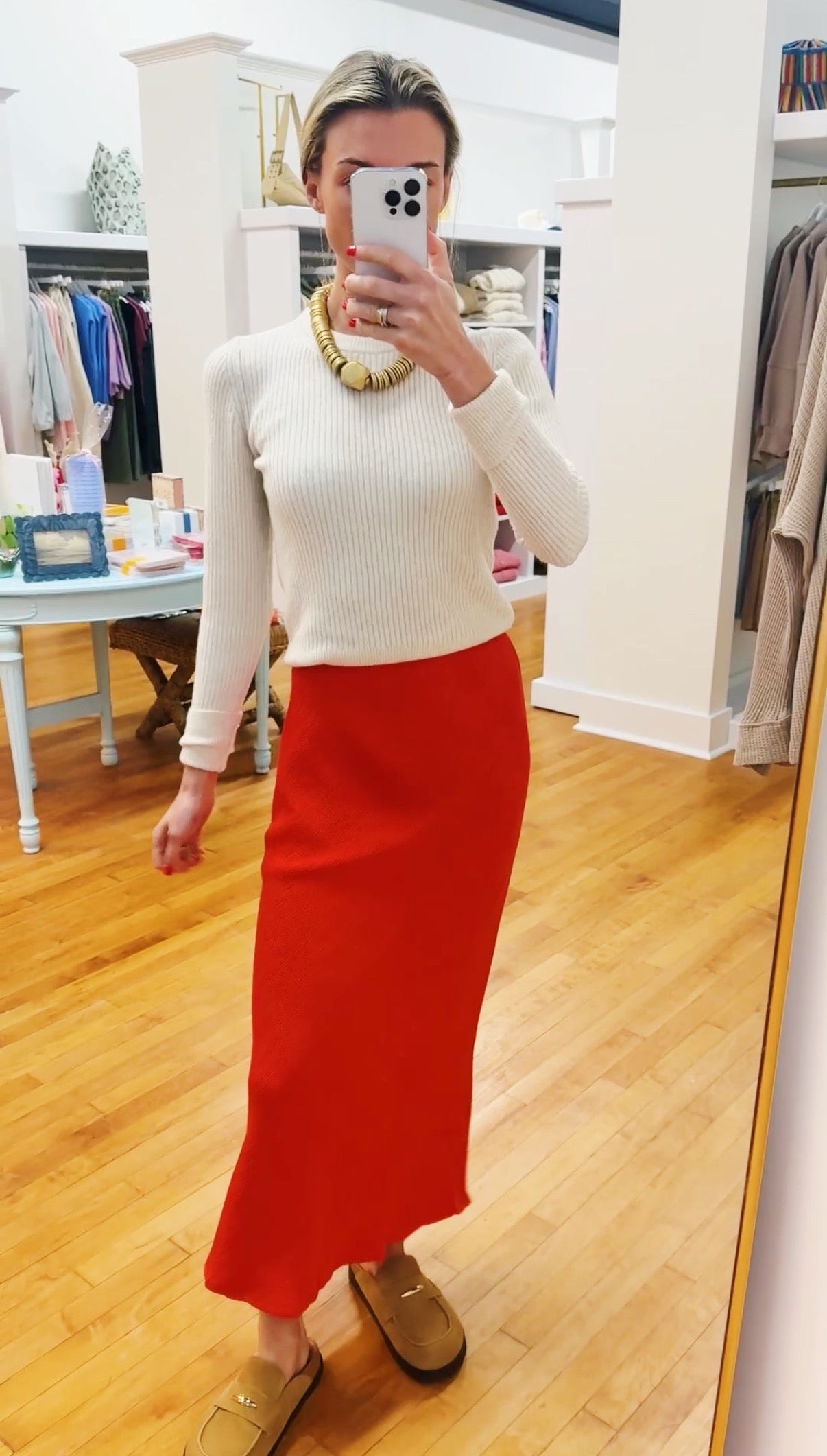 Selma Textured Bias Skirt