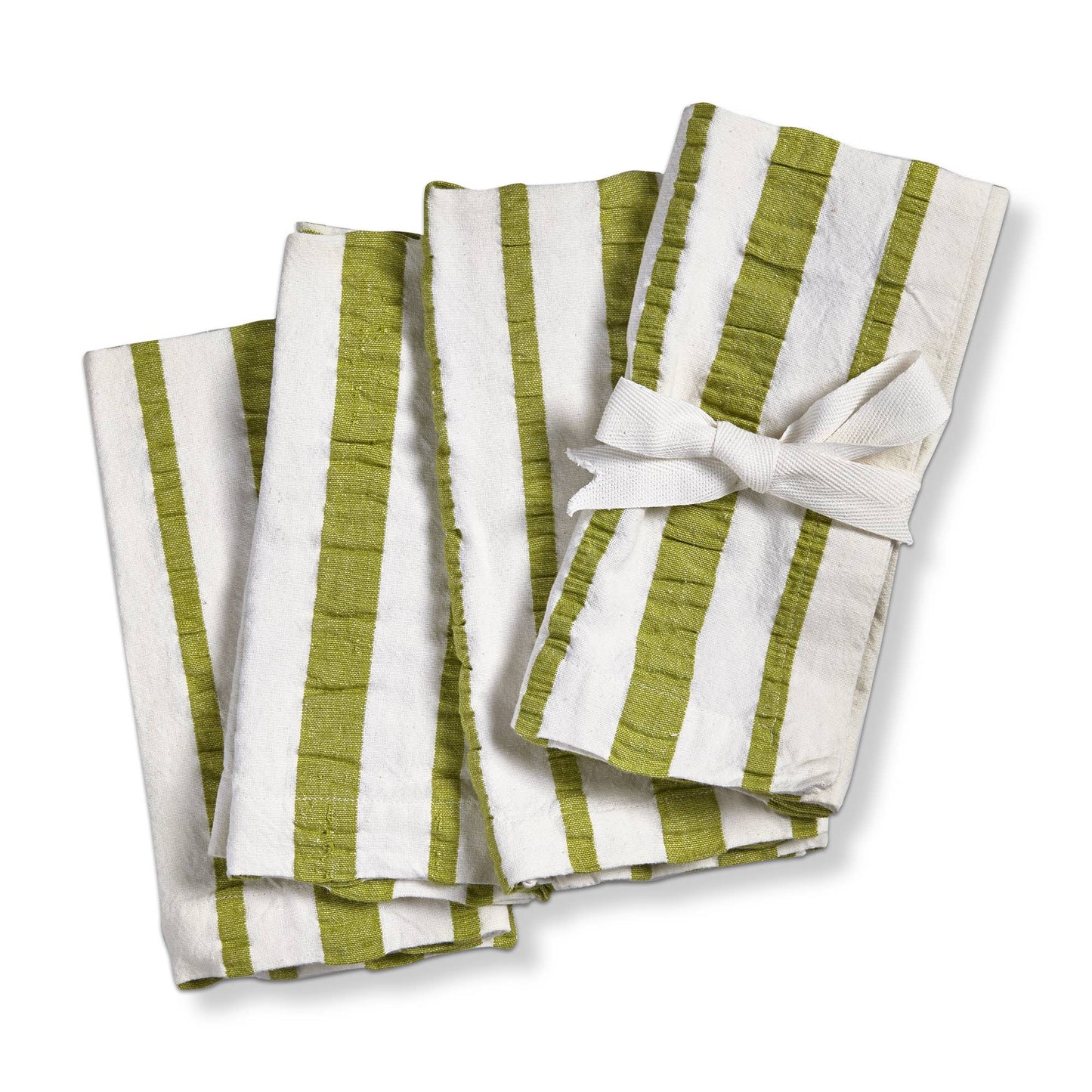 Seersucker Stripe Napkin Set Of 4 - Green