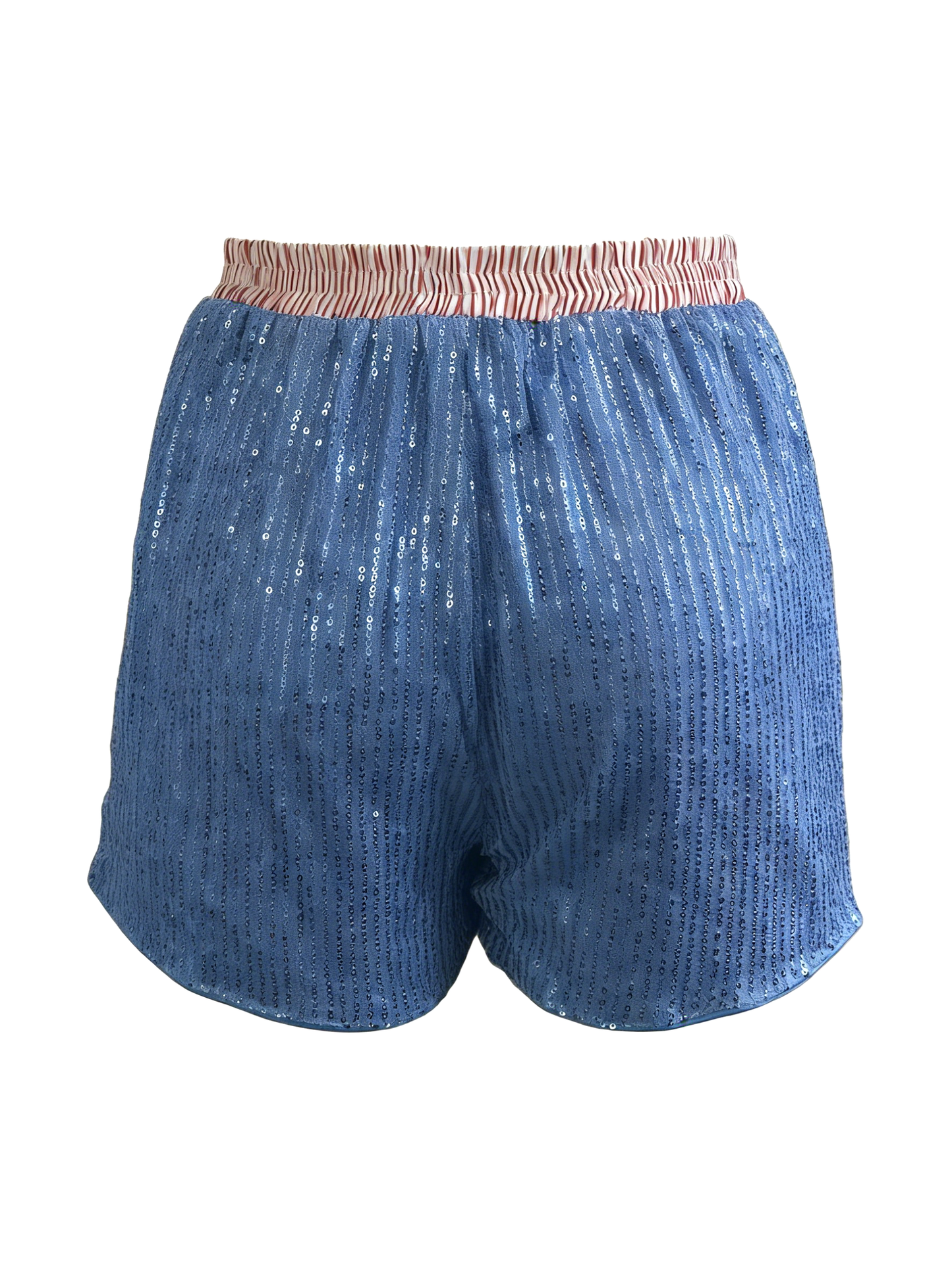 Y2k Sequin & Striped Patchwork Boxer Shorts