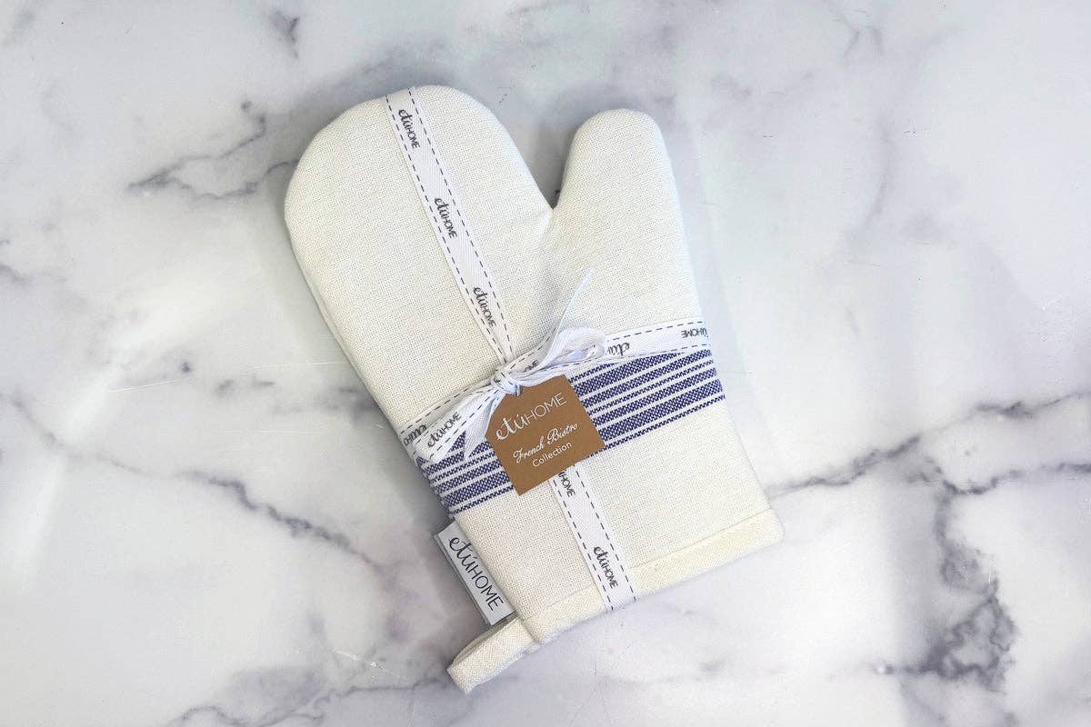 Oven Mitt, Vintage Blue Stripe, Set of 2