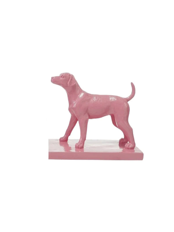 Resin Dog Bookend Set, Pink
