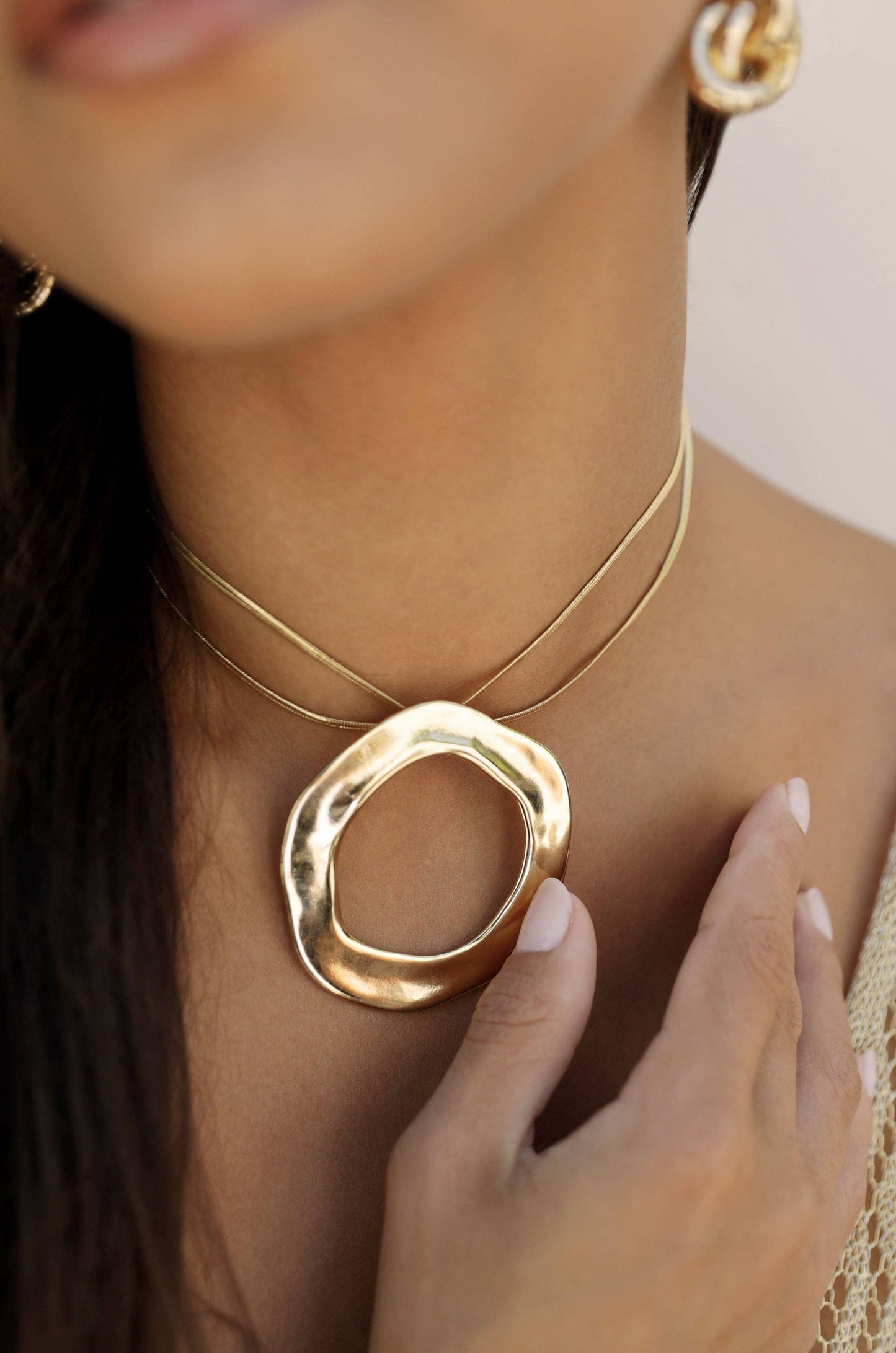 Open Circle Statement Necklace
