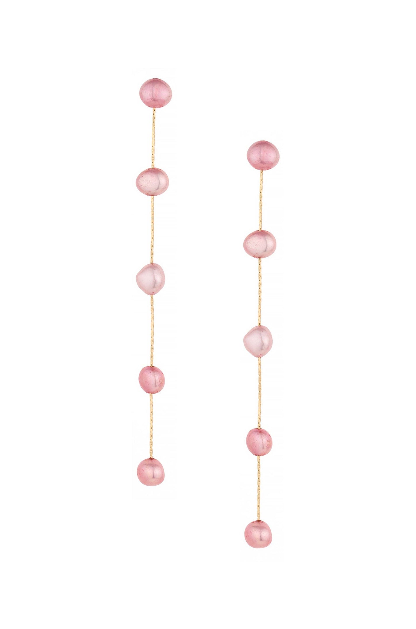 Dripping Pink Pearl Delicate Drop Earrings