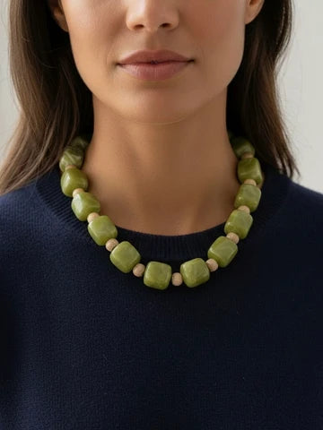 Block Party Necklace Green