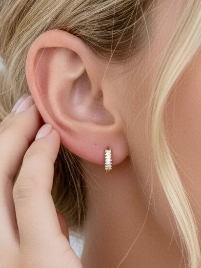 Baguette Huggie Hoop Earrings