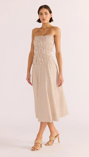 Artemis Shirred Bandeau Midi Dress
