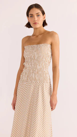 Artemis Shirred Bandeau Midi Dress