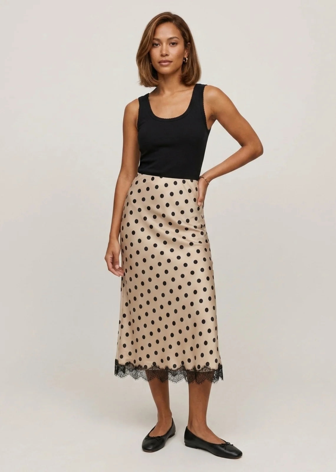 Astrid Satin Lace Skirt