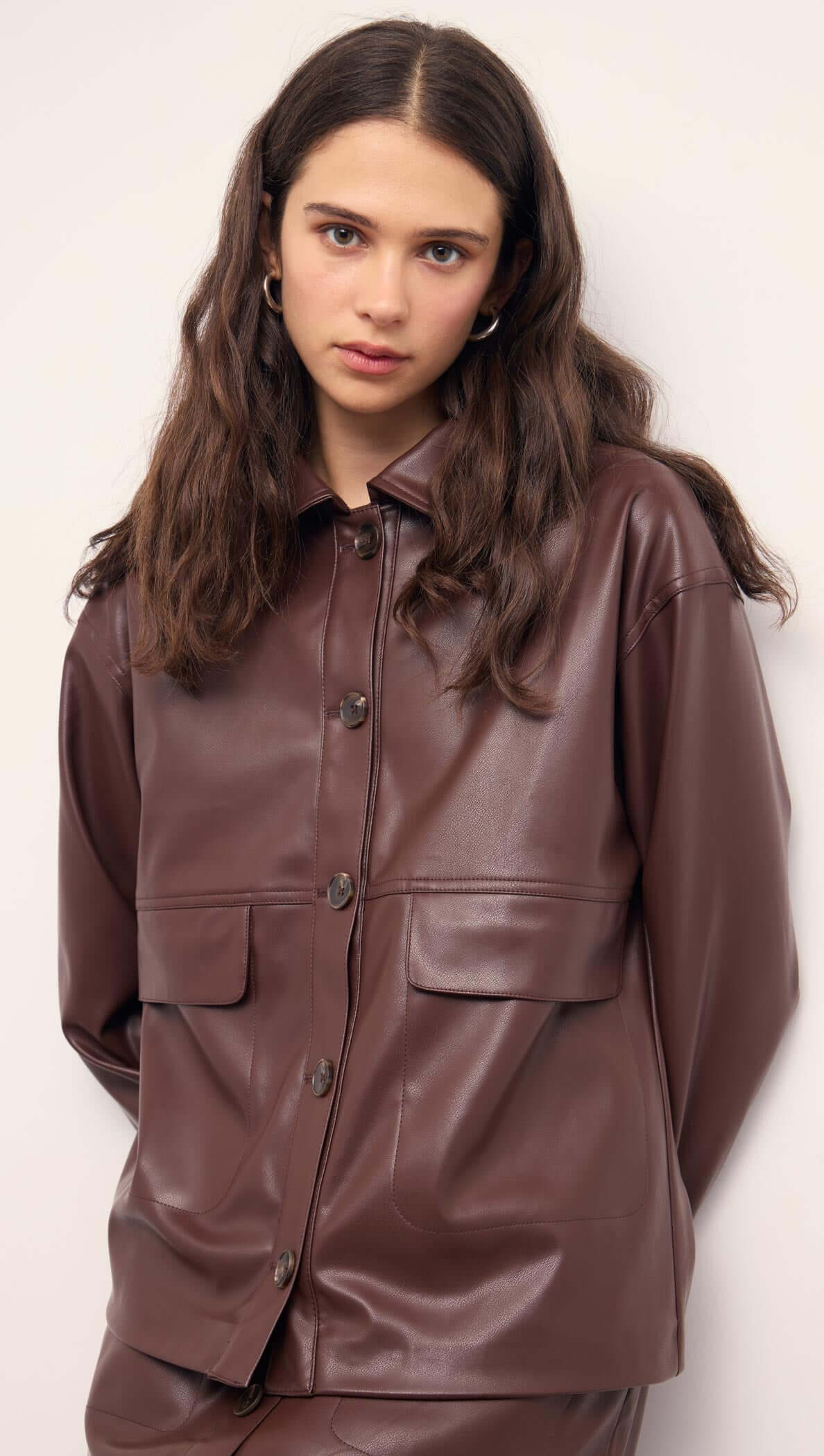Brown Faux Leather Jacket