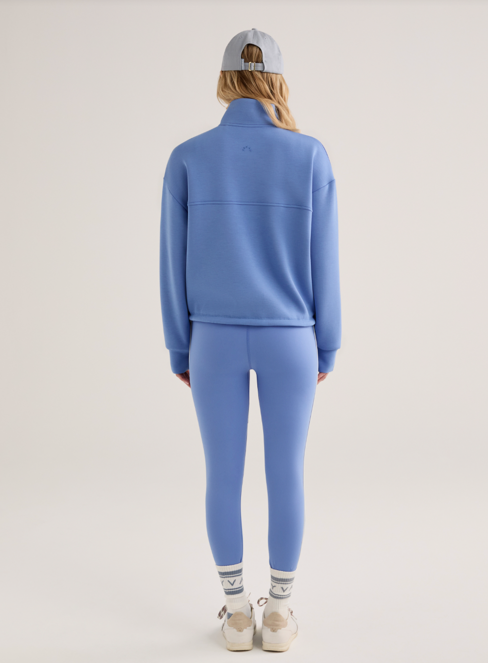 Sian Cropped Half-Zip Sweat Marina