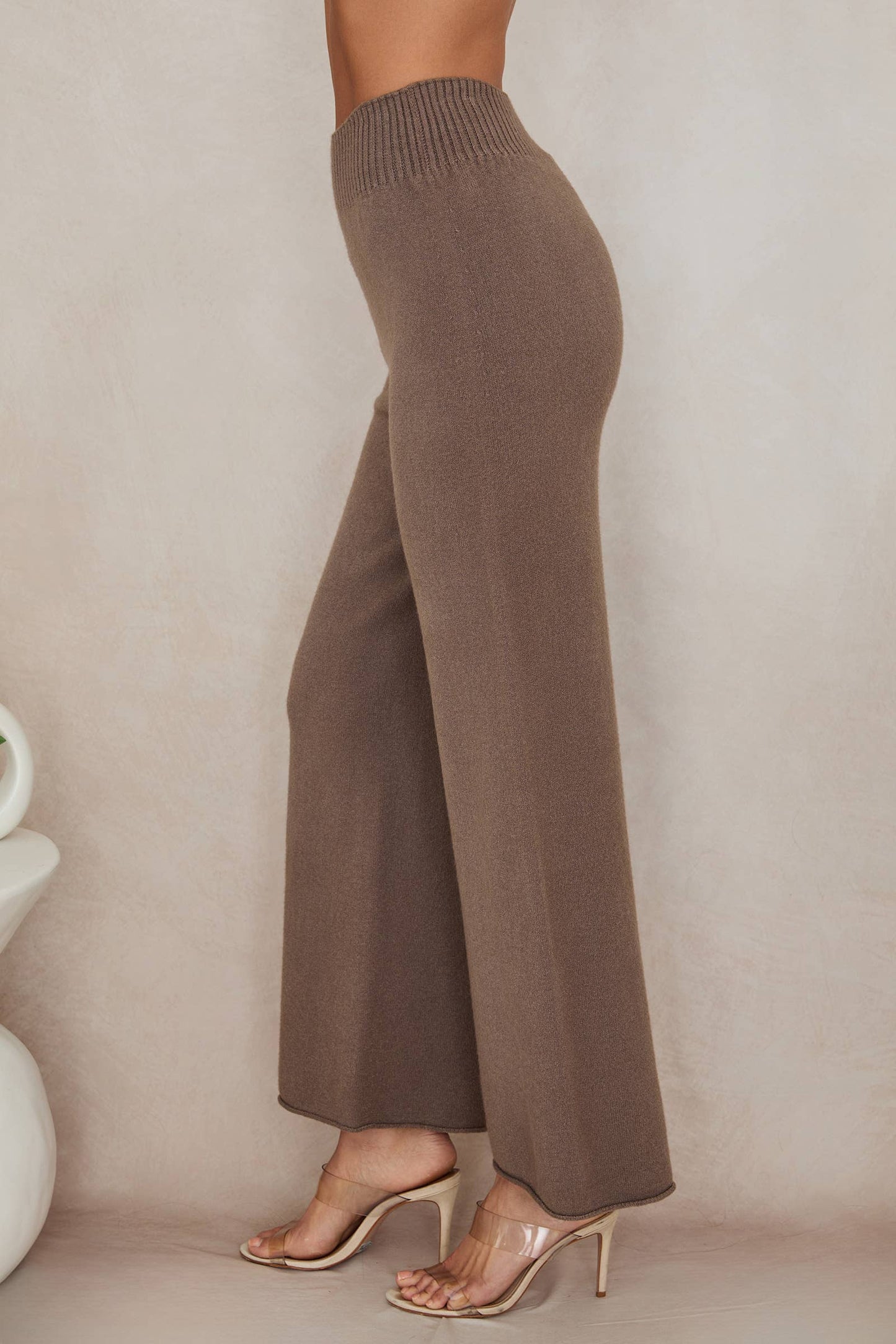 COZY KNIT CROPPED WIDE LEG PANT (330201/27736)