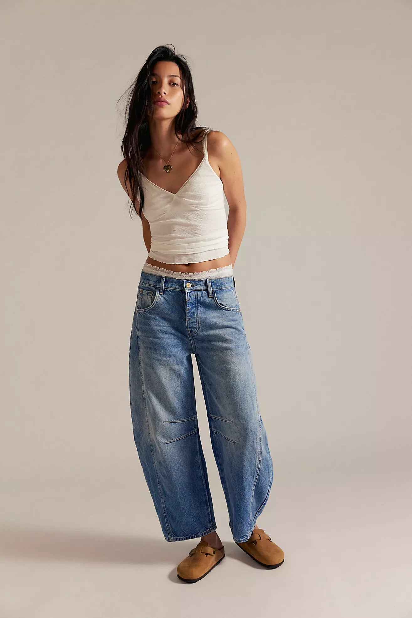 We The Free Good Luck Mid-Rise Barrel Jeans