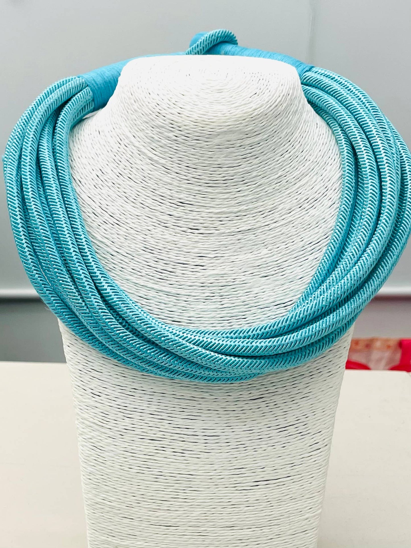 "Original" Slub 8-Strand Necklace (turquoise) NK262