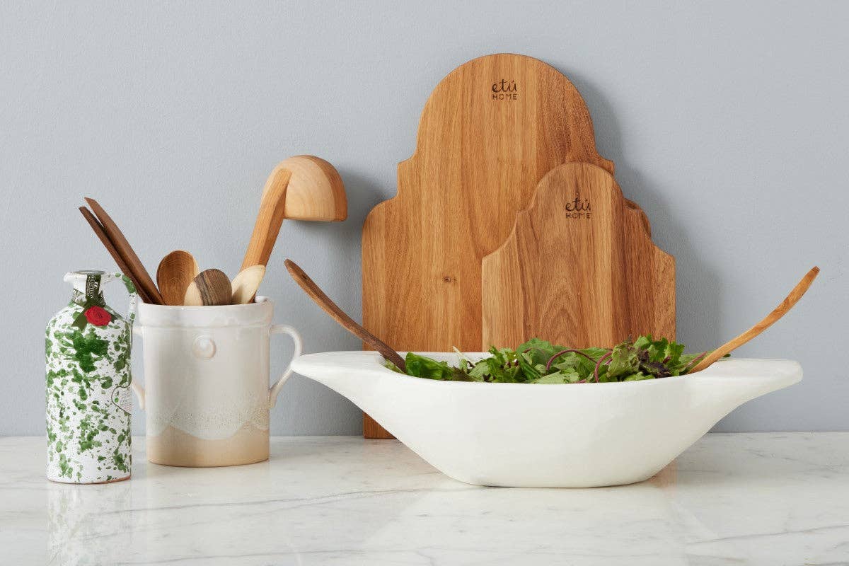 Hand-Carved White Pine Wood Serving Dough Bowl