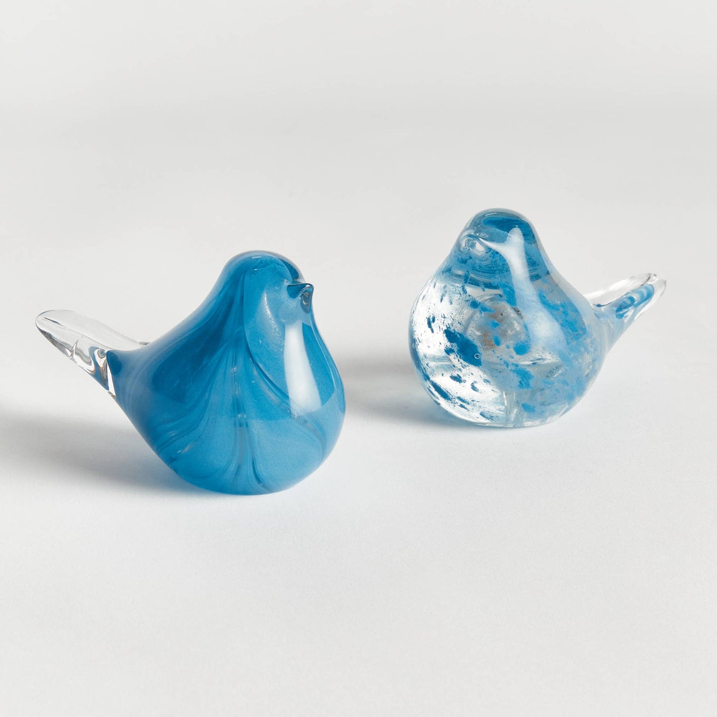 Little Finches Glass Bird Sculptures