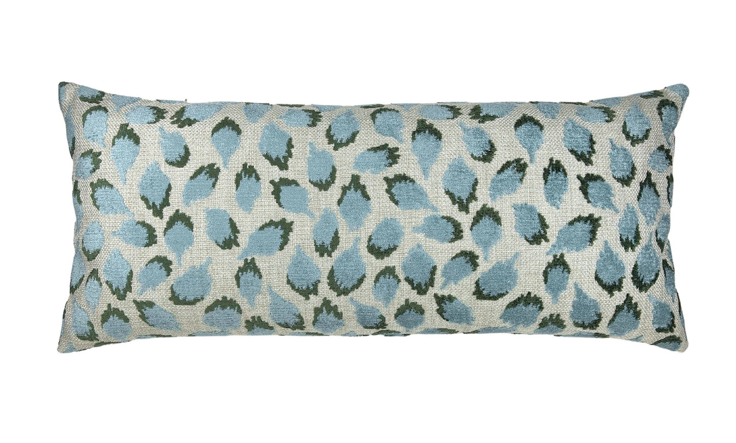 Lottie Mineral -Aqua & Green Spotted Cut Velvet Throw Pillow