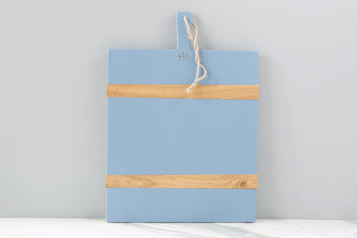 Denim Blue Rectangle Wood Charcuterie Cheese Board, Medium