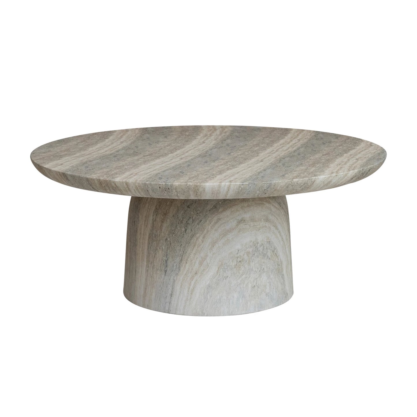 Lightweight Eco Stone Indoor/Outdoor Table, Travertine Finish