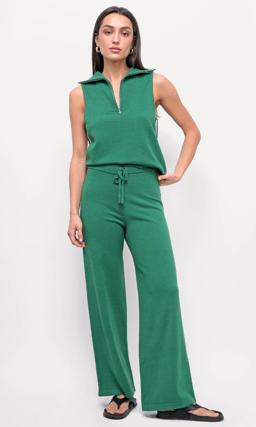 Julien Wide Leg Athletic Stripe Knit Pants