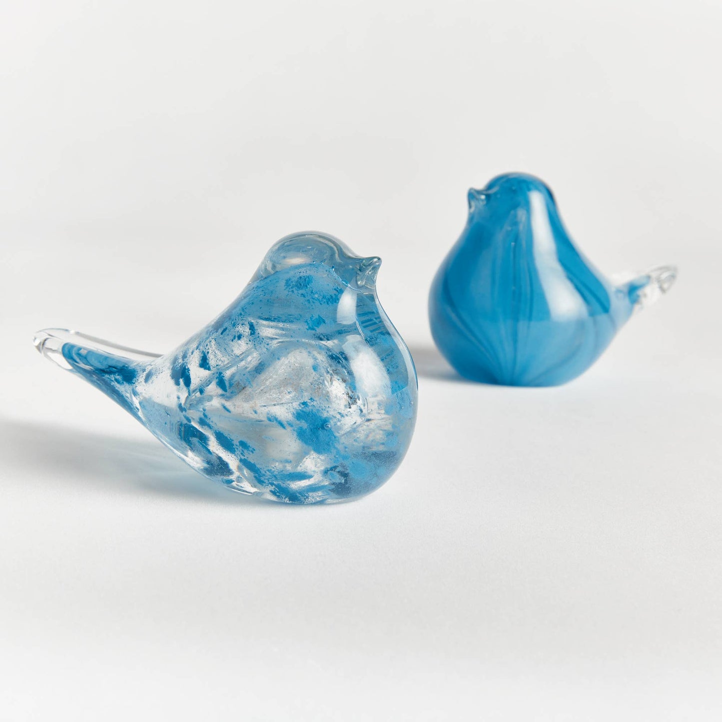 Little Finches Glass Bird Sculptures