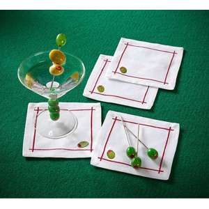Olive Martini Glass Borosilicate Glass Green Multi