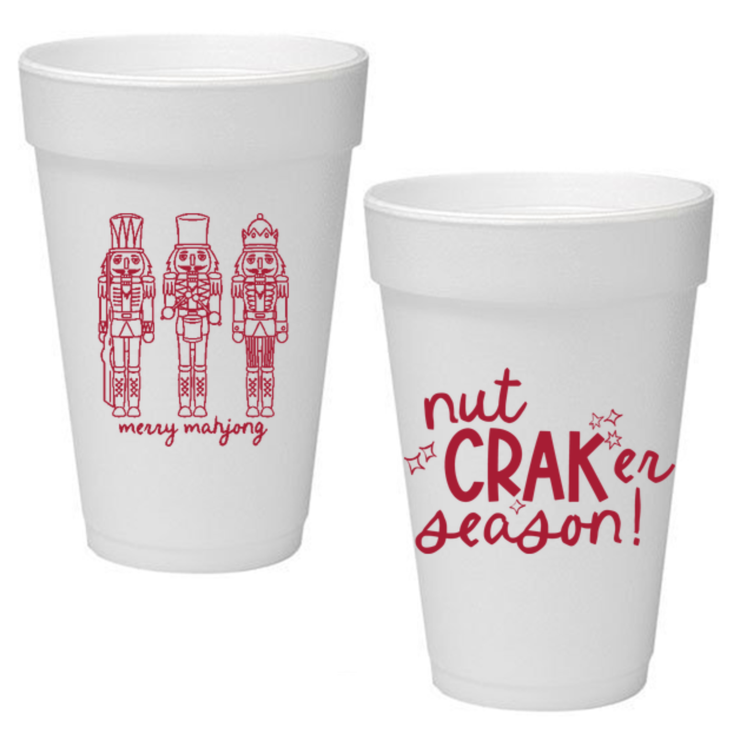 Mahjong Nutcracker Season Foam Cups