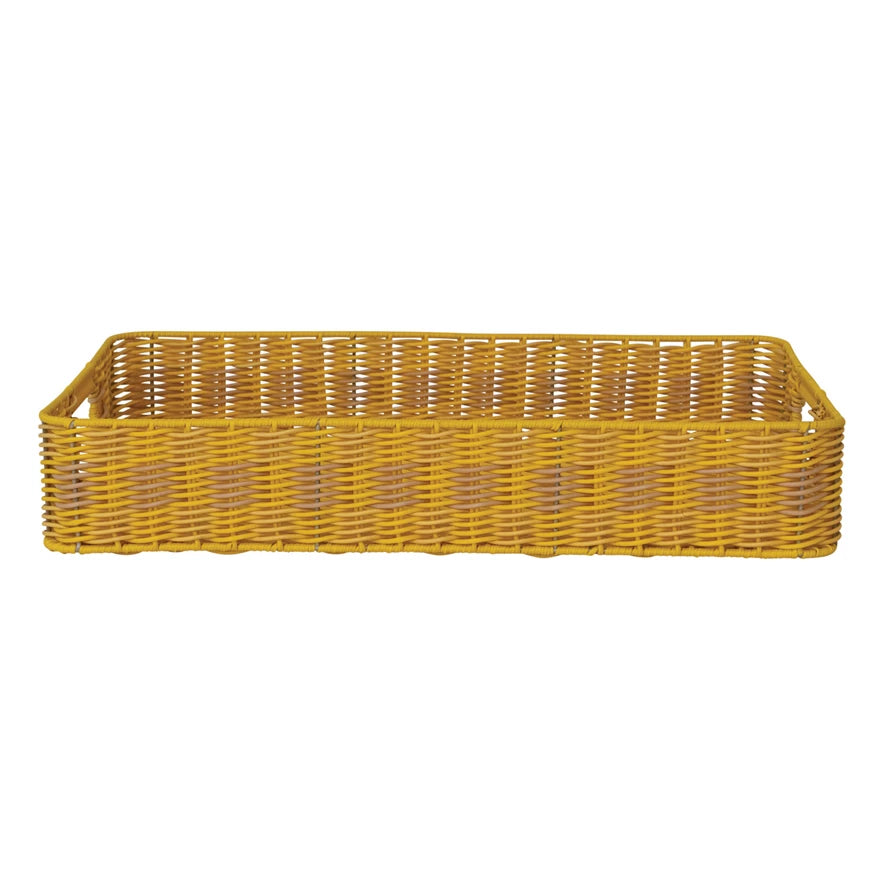 Woven Plastic Tray w/ Handles