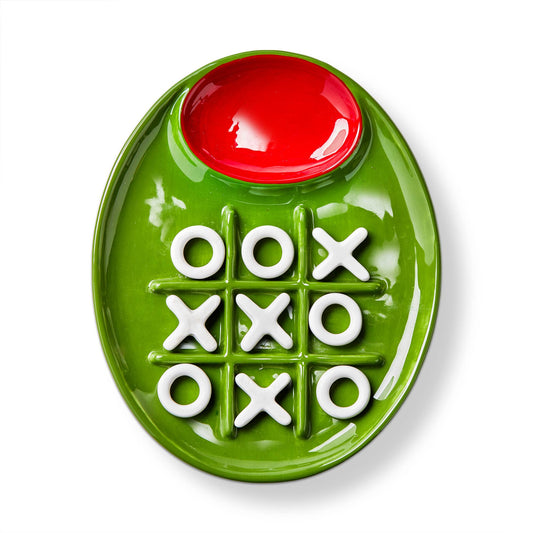 Olive Tic Tac Toe Game Set Earthenware Green Multi