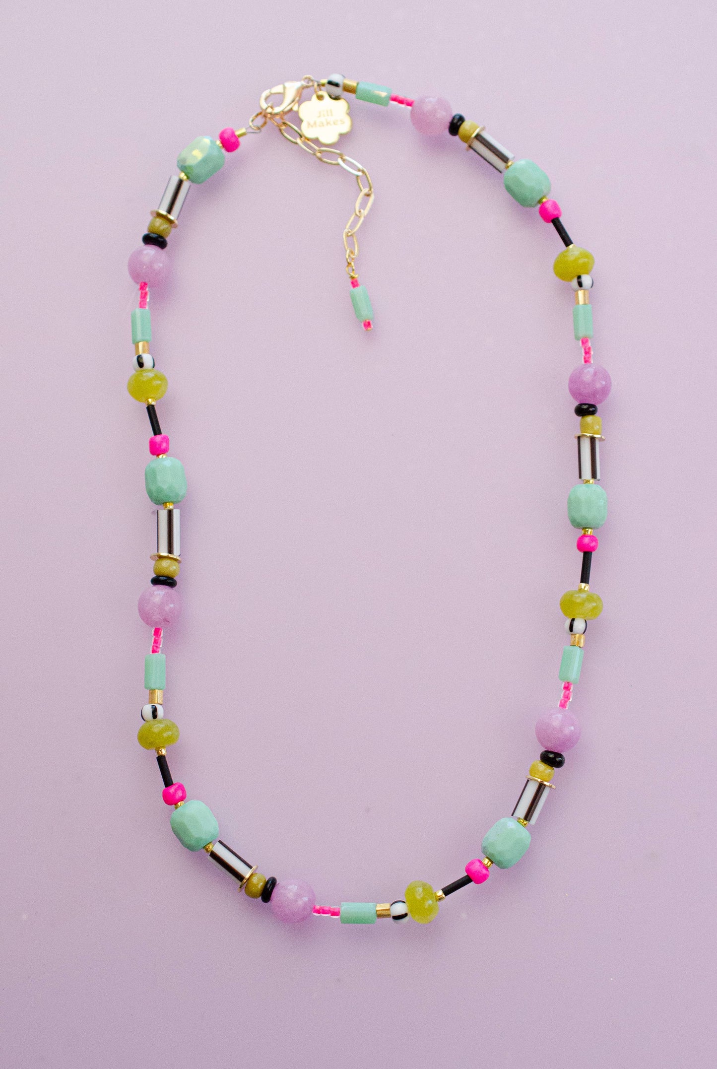 Neon Beaded Friendship Necklace