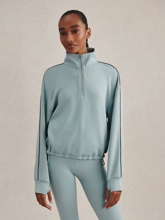 Sian Piped Half-Zip Sweat | Tourmaline