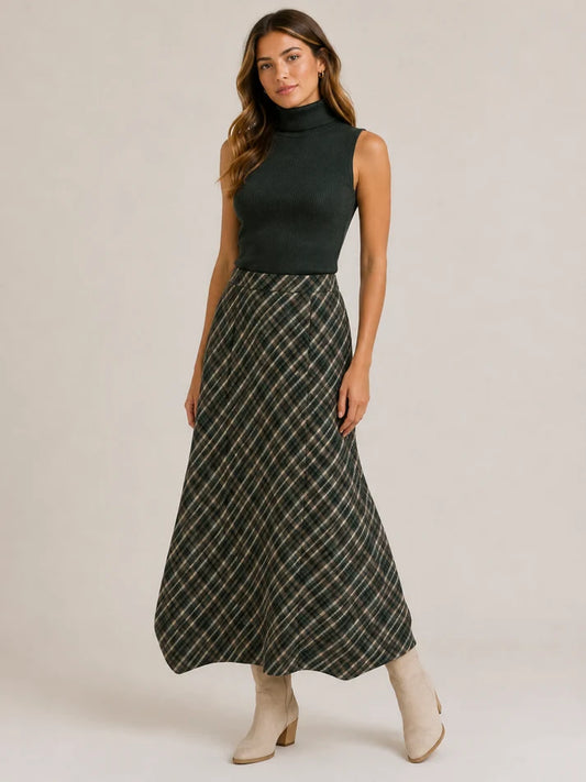 Meadow Skirt | Green Plaid
