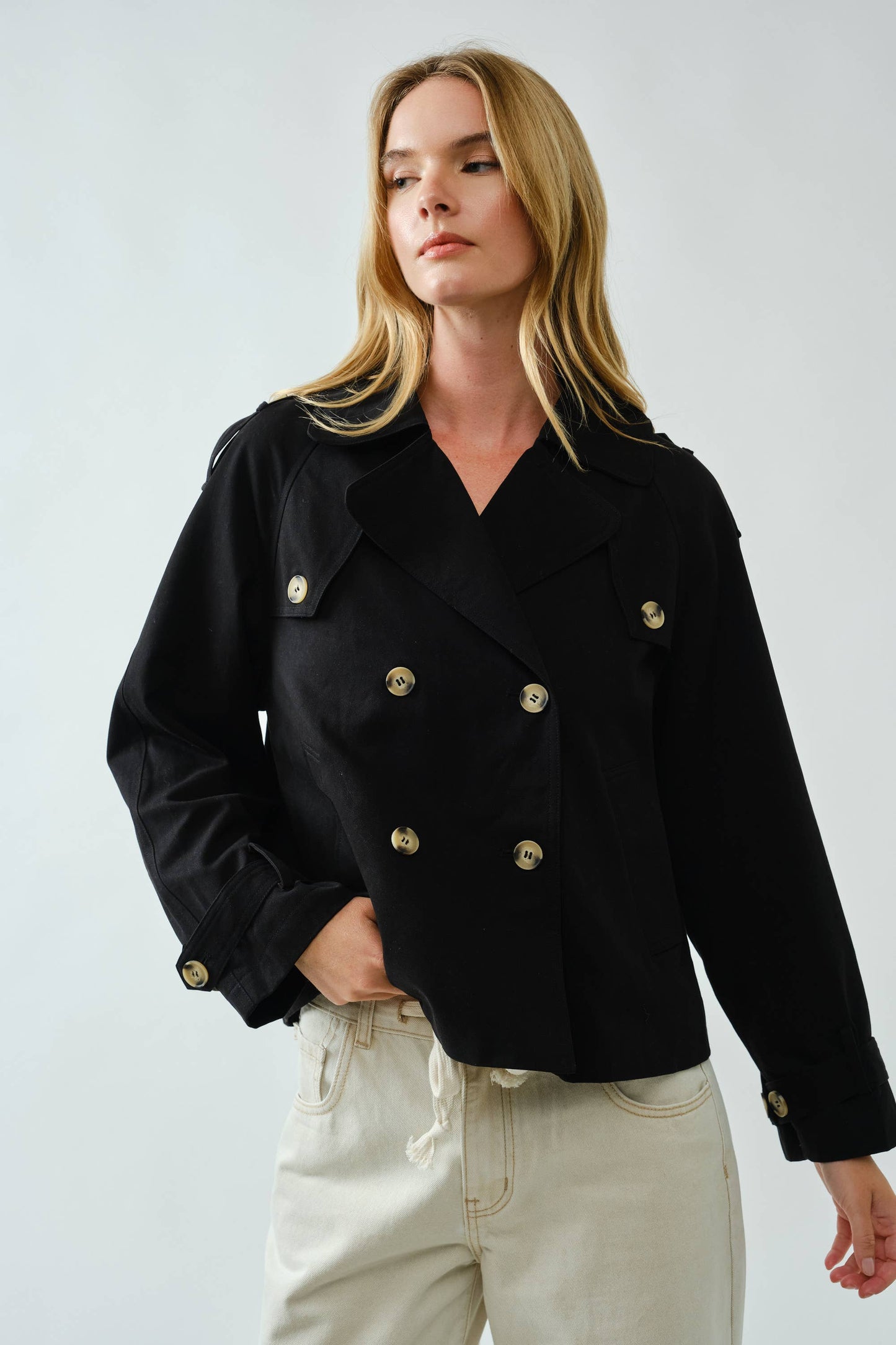Half Trench Double Button Jacket
