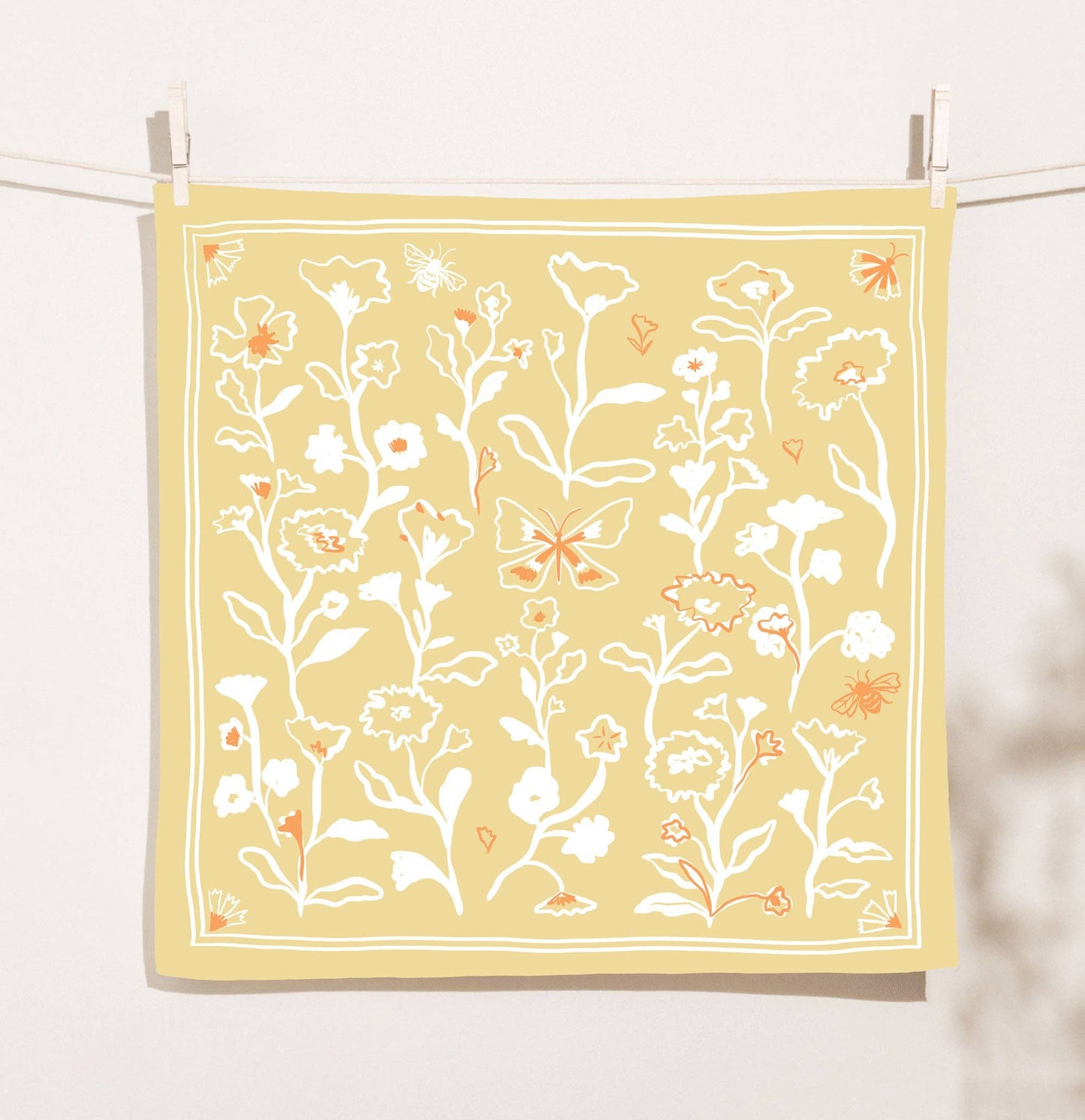 Blossoms Bandana - Screenprinted Cotton Nature-Inspired Gift