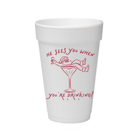 He Sees You When You're Drinking! Foam Cups