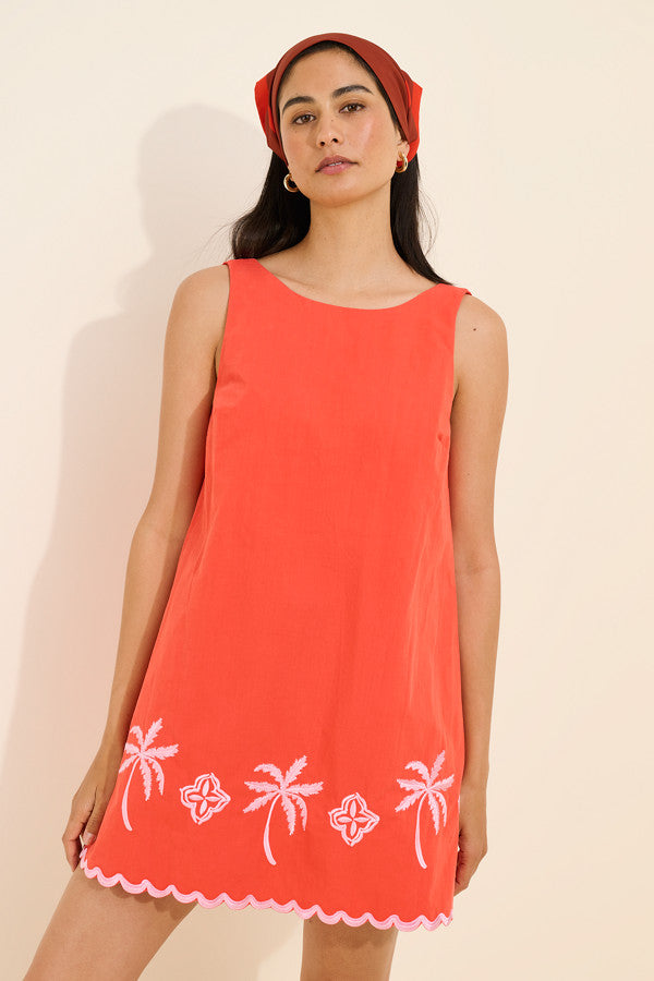 Amaya Embroidered Mini Dress
