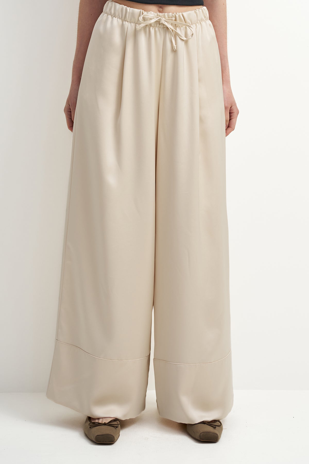 Women's Cream Woven Pants