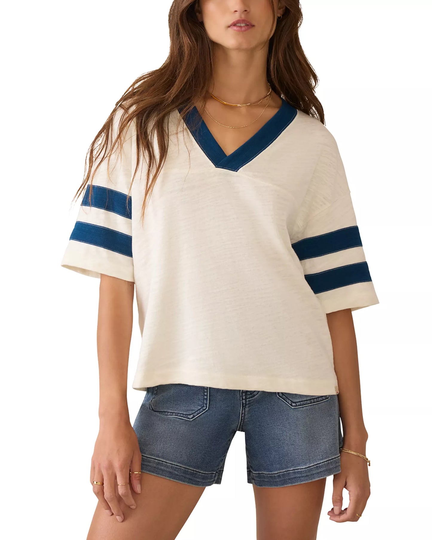 Sunwashed Slub Varsity Tee
