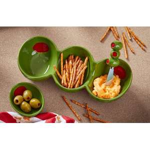 Olive Stoneware Serving Bowl Green Multi