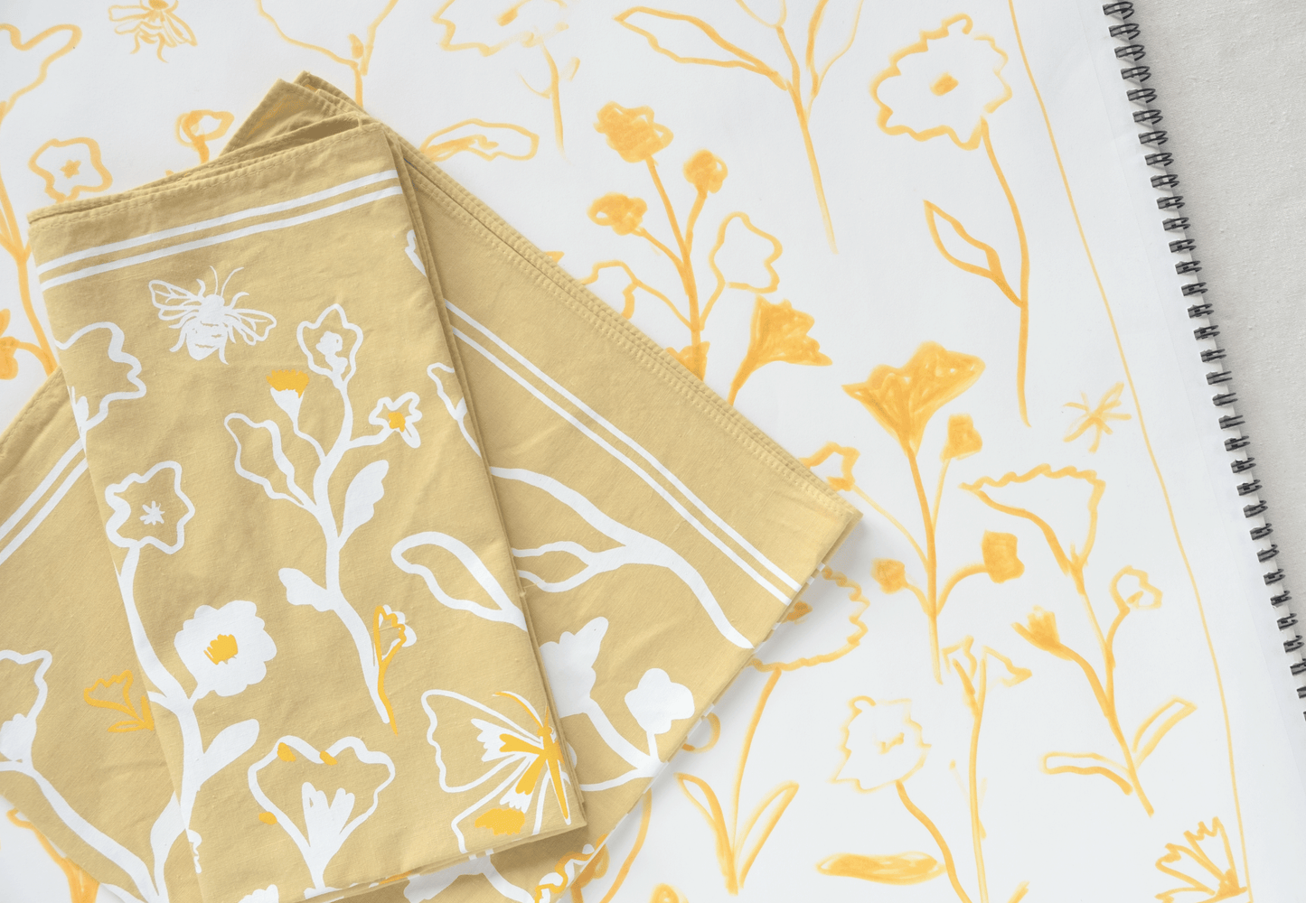 Blossoms Bandana - Screenprinted Cotton Nature-Inspired Gift