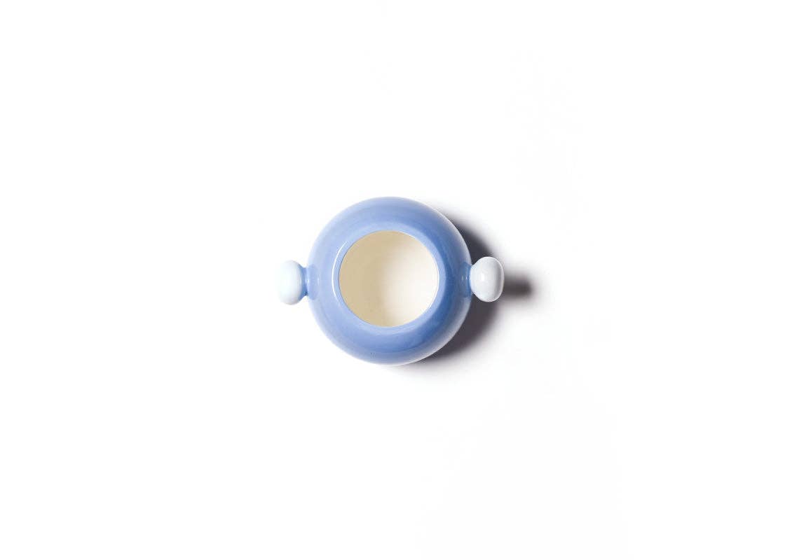 Iris Blue Medium Round Vase with Knob Handles