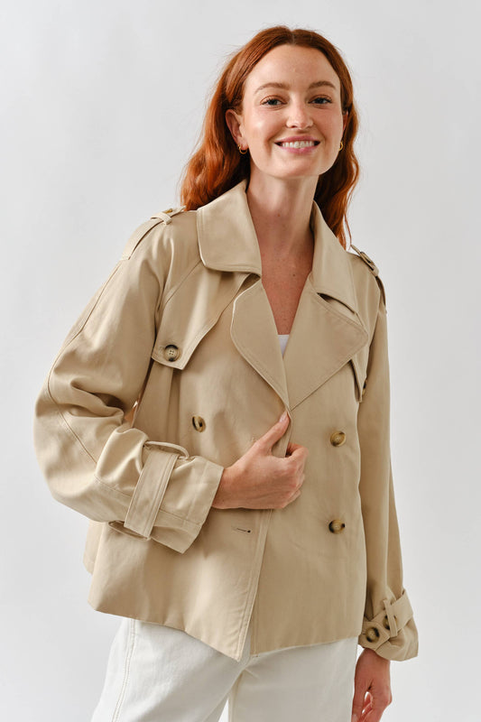 Half Trench Double Button Jacket