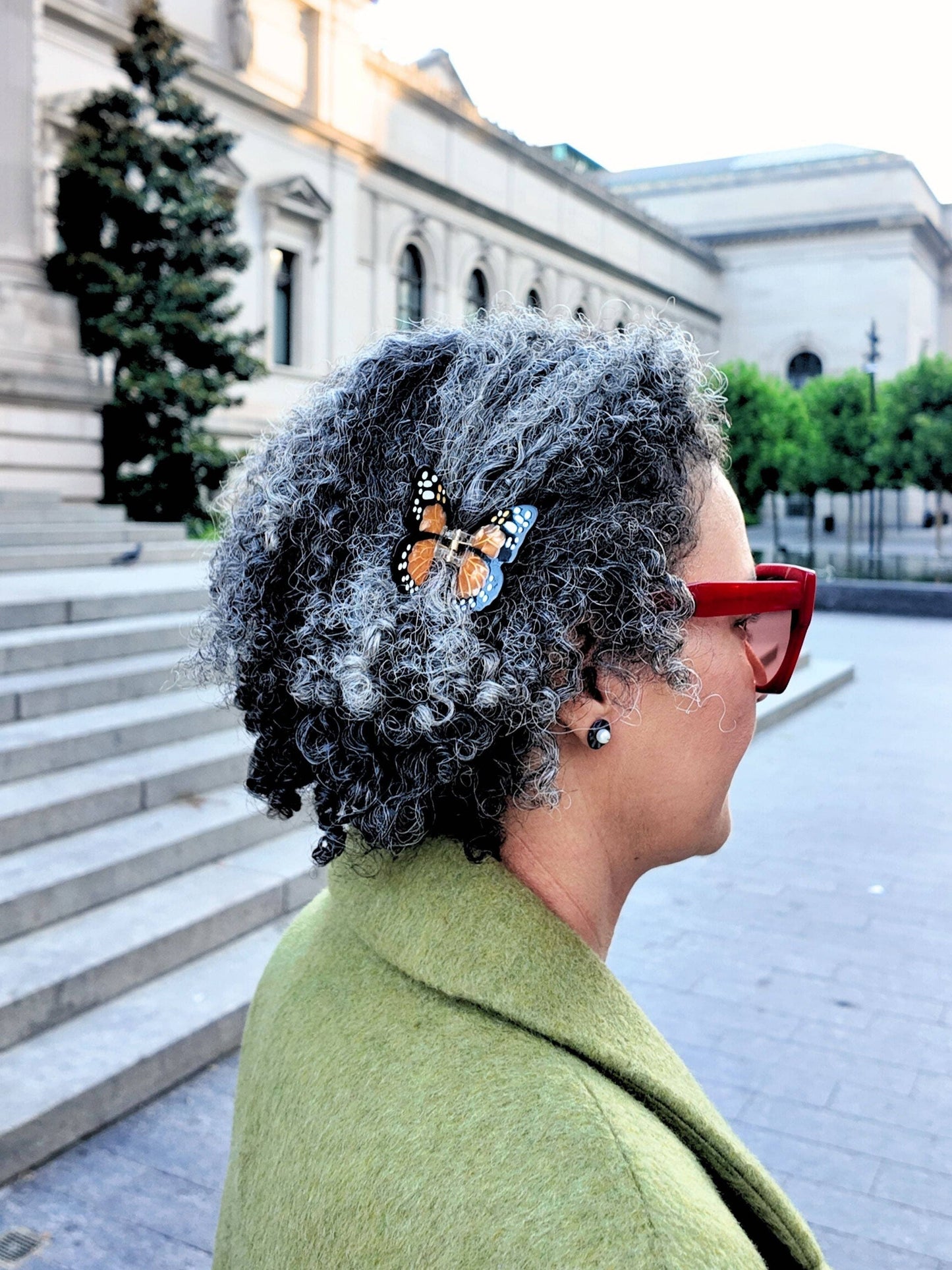 Hand-painted Mini Monarch Butterfly Claw Hair Clip | Eco-Friendly