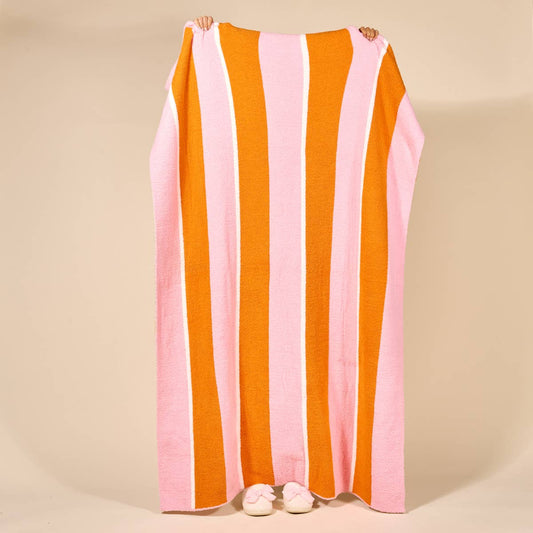 Cozy Dreams Luxe Blanket–Sicily Stripes Pink