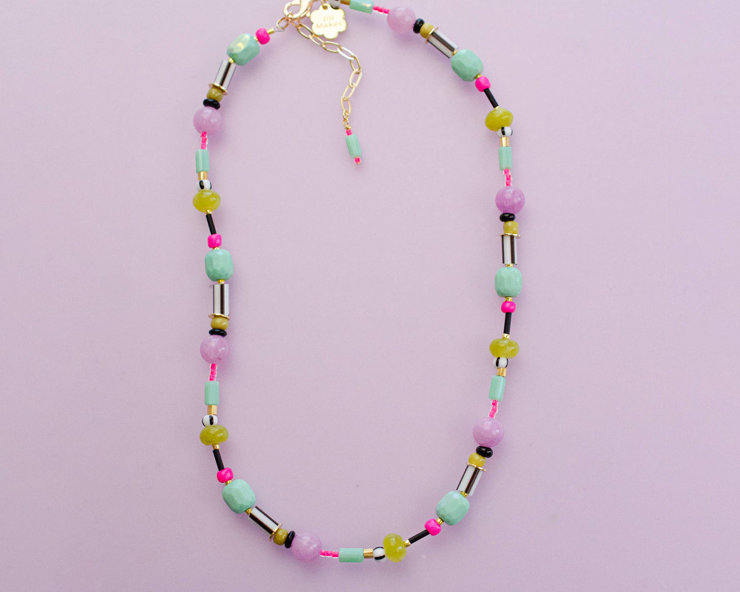 Neon Beaded Friendship Necklace
