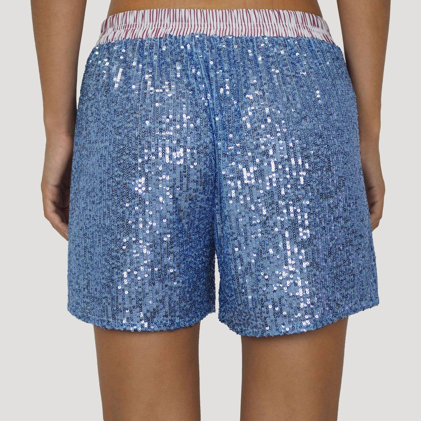 Y2k Sequin & Striped Patchwork Boxer Shorts