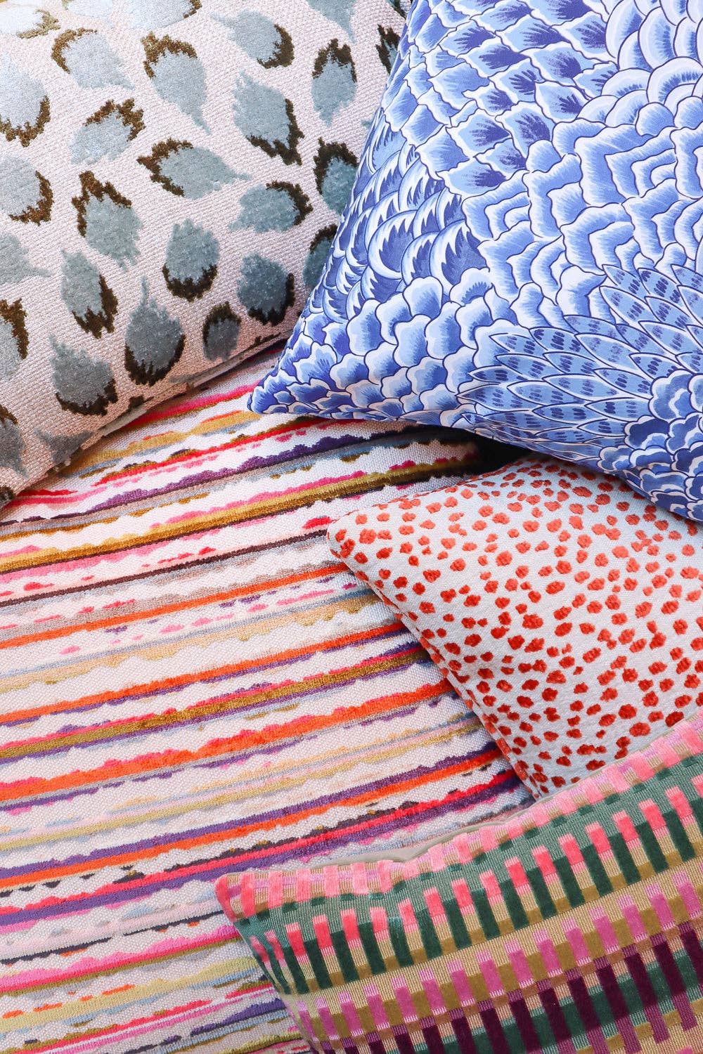 Millie Confetti - Multi-Colored Cut Velvet Throw Pillow